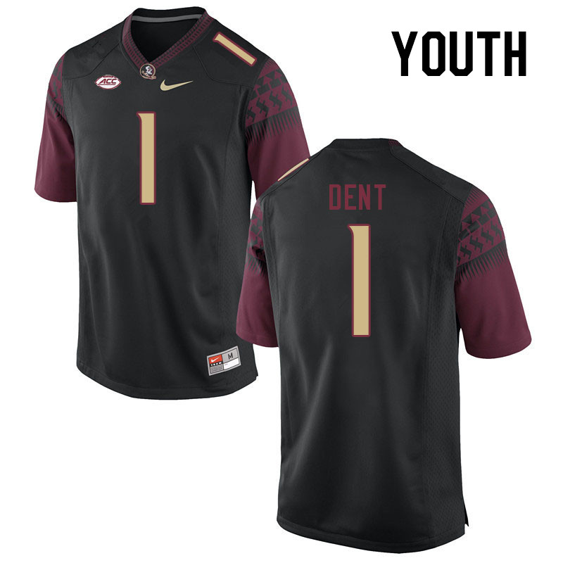 Youth #1 Akeem Dent Florida State Seminoles College Football Jerseys Stitched-Black - Click Image to Close